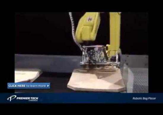 Robotic bag applicator splash image Robotic bag placer - gripper handling bags