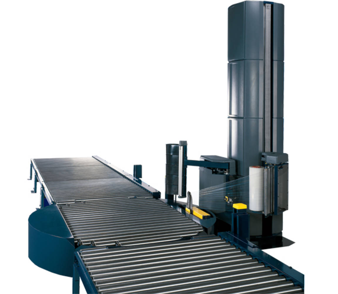Automatic turntable stretch wrapper